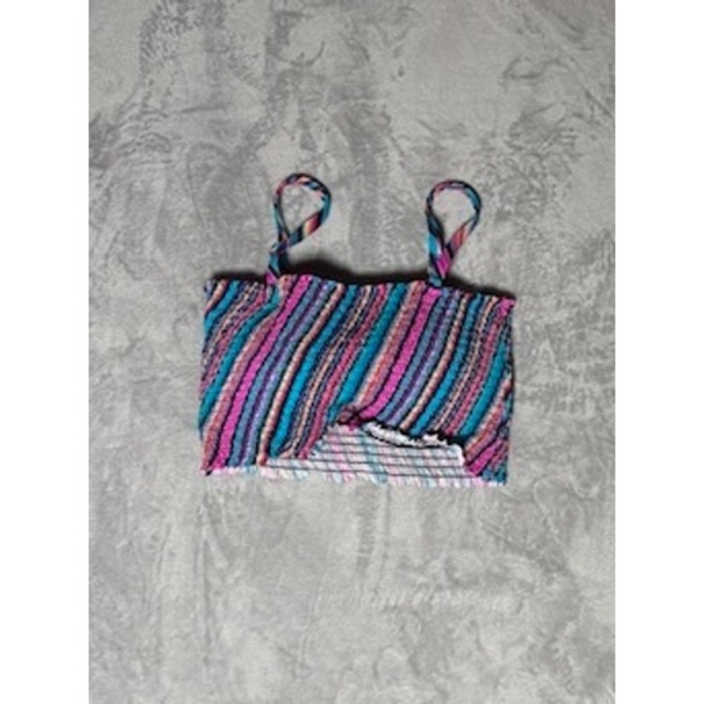 Swimsuits for All Smocked Multi-Color Bra Bikini Top Sz 8